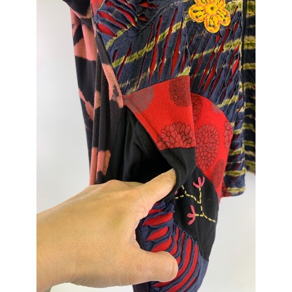 Rising International Full Zip Hoodie Lightweight Cotton Floral Embroidered XXL - Picture 4 of 14